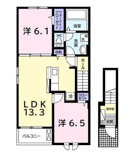 メゾンドショコラB【2階】の間取り