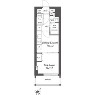 ブランシエスタ北品川【8階】の間取り