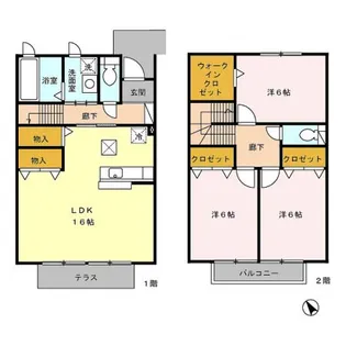 ヒルズ上之屋【1階】の間取り