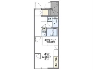 レオパレス大志【107号室】の間取り