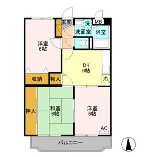 ユーミーサフラン【1階】の間取り