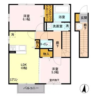 プライムコート C【2階】の間取り