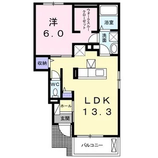 シェリークレイン テラス B【1階】の間取り