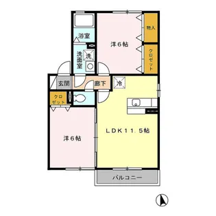 シャンベール A【1階】の間取り