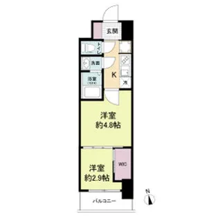 セレニテ難波グランデシュッド【0310号室】の間取り