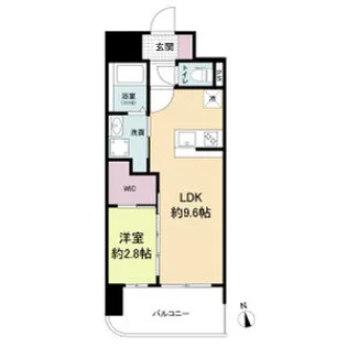 セレニテ難波グランデシュッド【0713号室】の間取り