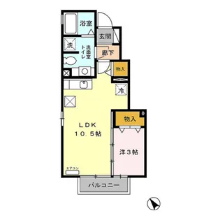 クレスト雅 A【1階】の間取り