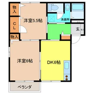 ディアコート A棟【202号室】の間取り