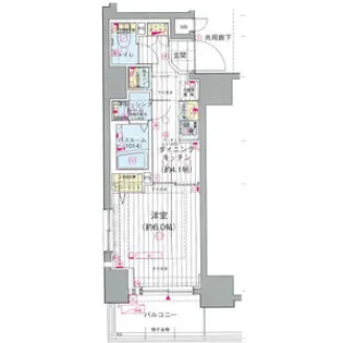 エステムプラザ川崎【14階】の間取り