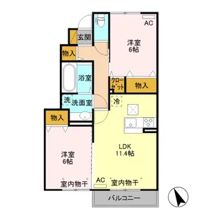 リヴェール【1階】の間取り