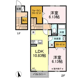 ボヌール有永【2階】の間取り