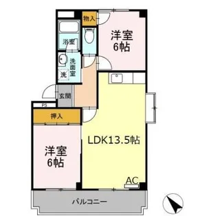 コーポタウン宮ノ北 (南棟)【1階】の間取り