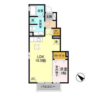 メゾン・ドゥ・ ルナ【1階】の間取り