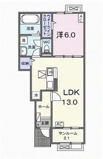 HALU(ハル)【1階】の間取り