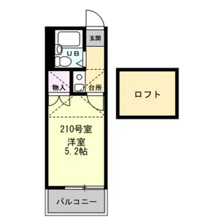 レオパレス21川崎観音【2階】の間取り