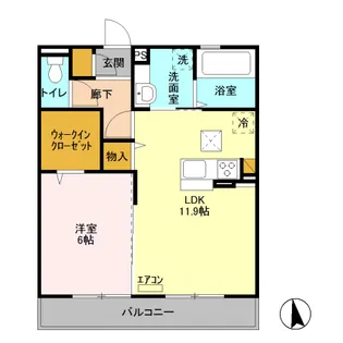 リーフアベニュー【1階】の間取り