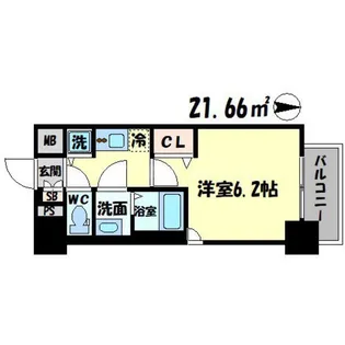 プレサンス扇町駅前【11階】の間取り