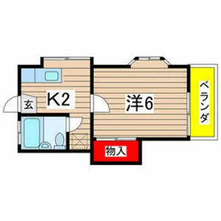 コーポしばざき【2階】の間取り