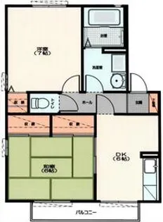 ラッキーハイツB【102号室】の間取り