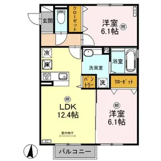 ラ・ポーテA【1階】の間取り