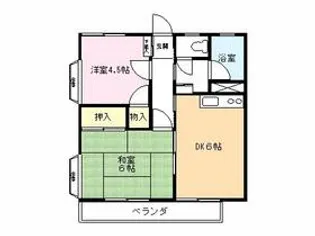 椎名ハイツ【203号室】の間取り