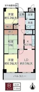 イリス南茨木【5階】の間取り
