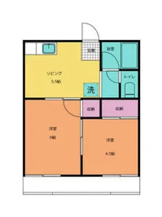 五大ハイツA【202号室】の間取り