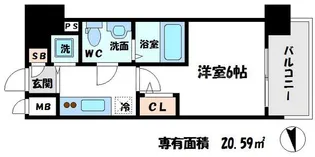 エスリード京橋桜ノ宮公園【2階】の間取り