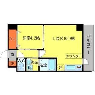 第7アローズ江坂公園【5階】の間取り