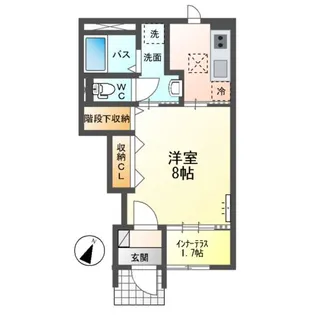 シャトー ウエスト【1階】の間取り