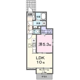 ブリス エイエム Ⅲ【1階】の間取り