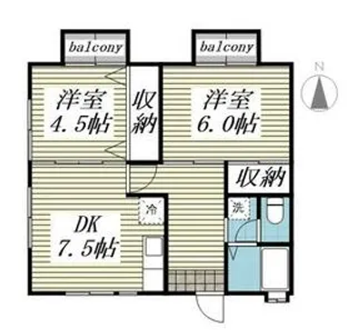 ウエストパレスⅡB棟【101号室】の間取り