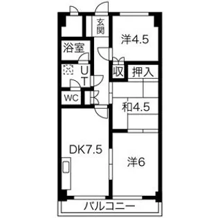 クランブレ西川田【4階】の間取り