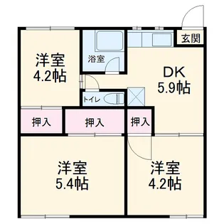 ハイツ玉山【1号室】の間取り