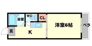 コスモハイツ今宮【2階】の間取り