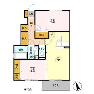 ピーノ・エヴァラスティング B【1階】の間取り