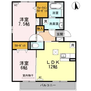 パークサイド東出Ⅰ【102号室】の間取り