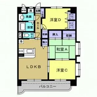 リリアコート【101号室】の間取り