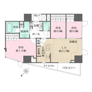 ウェリス高輪【9階】の間取り
