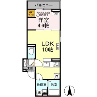 グラナーデ扇Ⅰ A【2階】の間取り