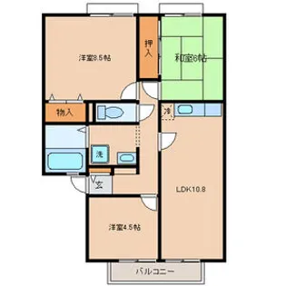 エクセル南茨木【2階】の間取り