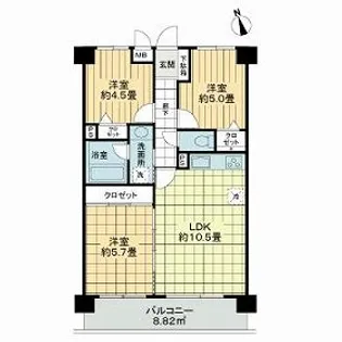 ライオンズガーデン浦和西【5階】の間取り