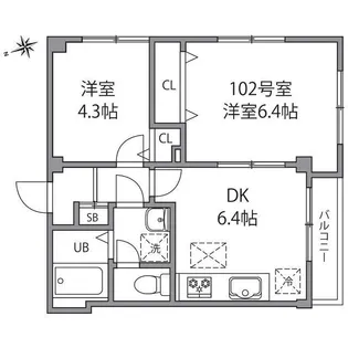 シャトレー和泉多摩川【1階】の間取り