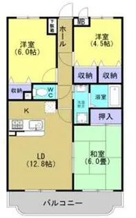 ロイヤルハイツ(宇都宮)【3階】の間取り