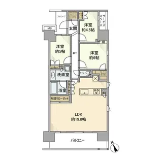 デュオヒルズちはら台駅前【6階】の間取り