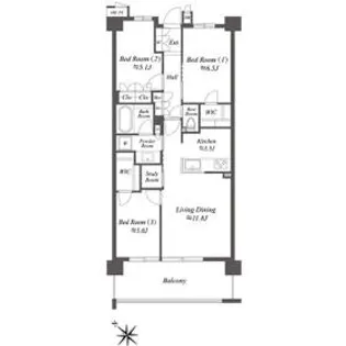 ザ・ケンジントン・レジデンス横濱片倉【4階】の間取り