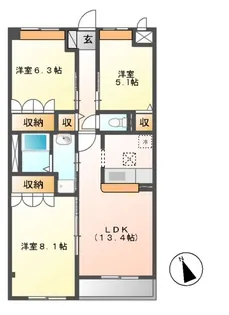 コンフォール里根川Ⅱ【1階】の間取り