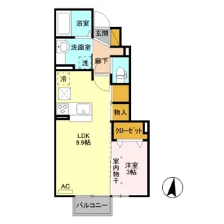 サニーフラット D【1階】の間取り