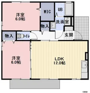 エトワールセブンB【202号室】の間取り