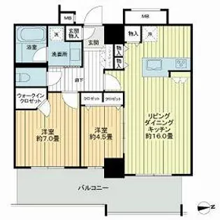 リュークスタワー ザ・イースト【20階】の間取り